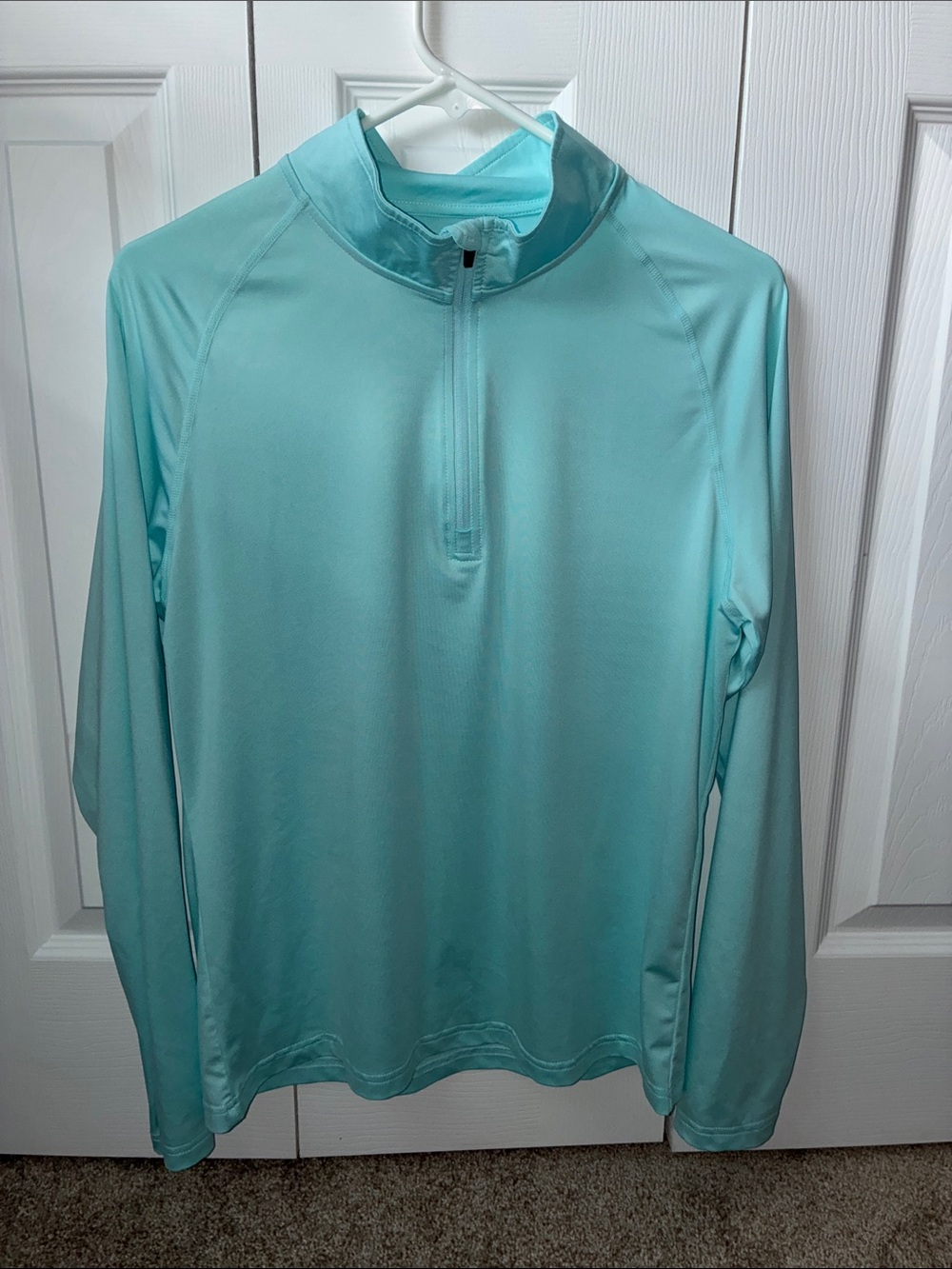 Light Aqua Quarter-Zip Performance Pullover